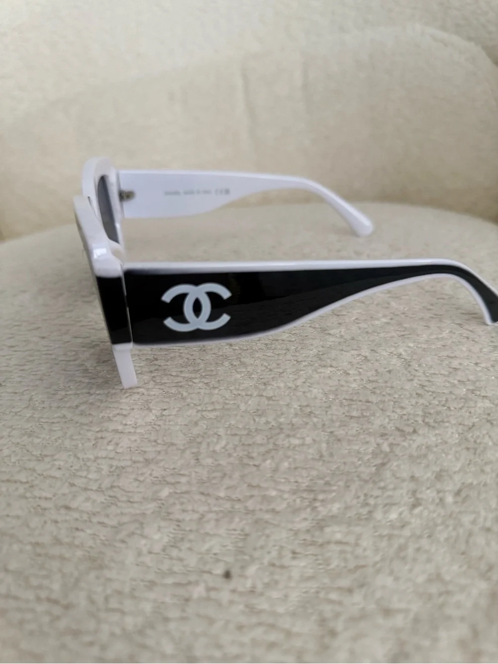 Black and white Chanel sunglasses